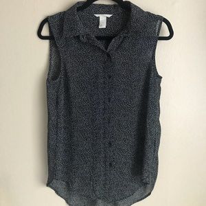 H&M Collared Sheer Blouse